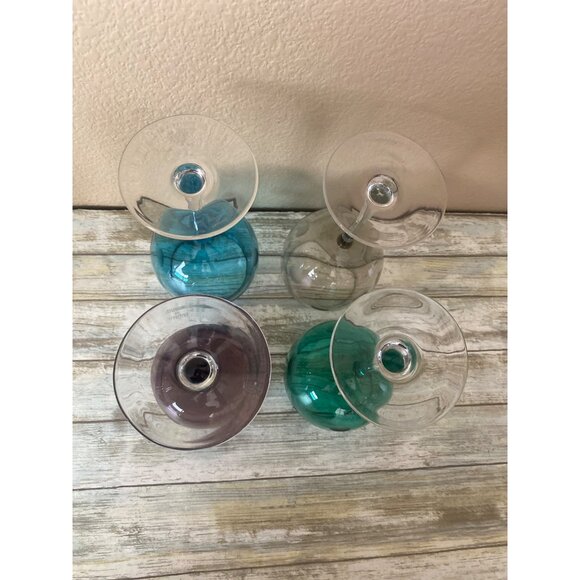 Marquis by Waterford Colored Polka Dot Wine Glasses – Set of 4 Balloon Goblets - Picture 8 of 15